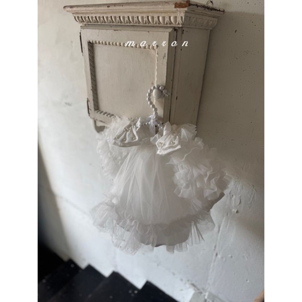 Marron春季夢幻肩上蝴蝶結洋裝/包屁洋-細節圖9