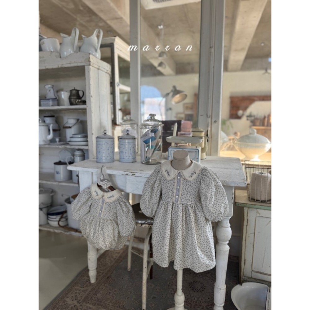 Marron春季刺繡小碎花洋裝/包屁洋-細節圖2