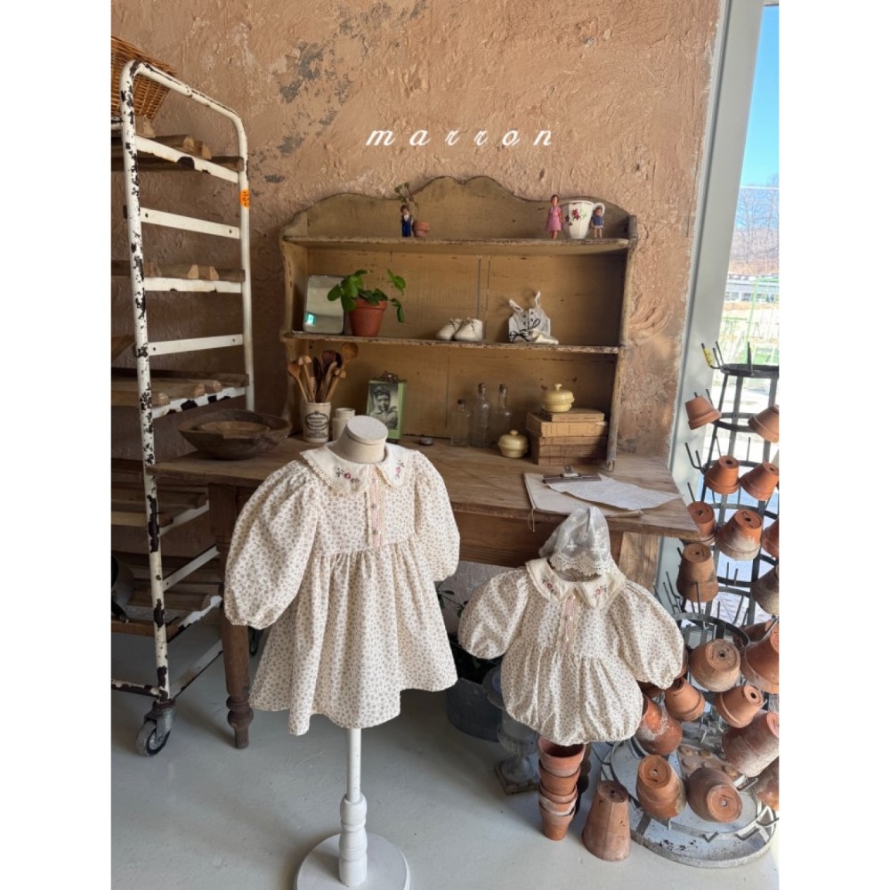 Marron春季刺繡小碎花洋裝/包屁洋-細節圖3