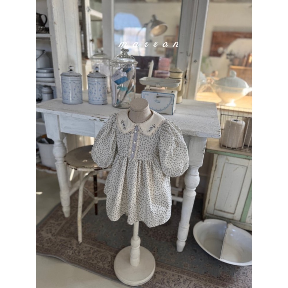 Marron春季刺繡小碎花洋裝/包屁洋-細節圖4