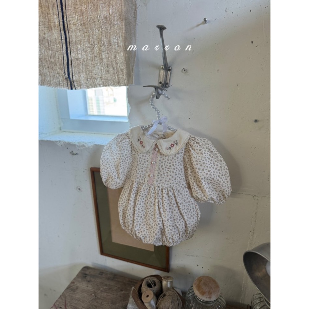Marron春季刺繡小碎花洋裝/包屁洋-細節圖7