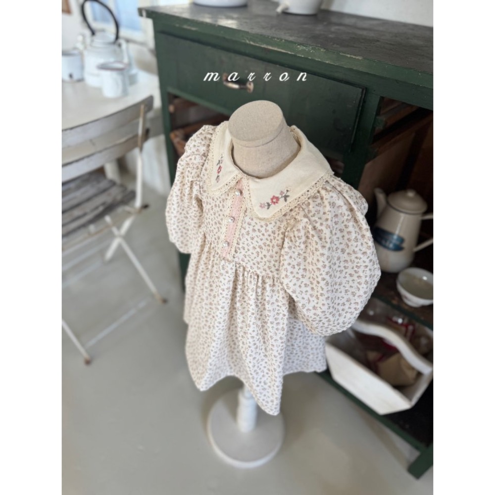 Marron春季刺繡小碎花洋裝/包屁洋-細節圖9