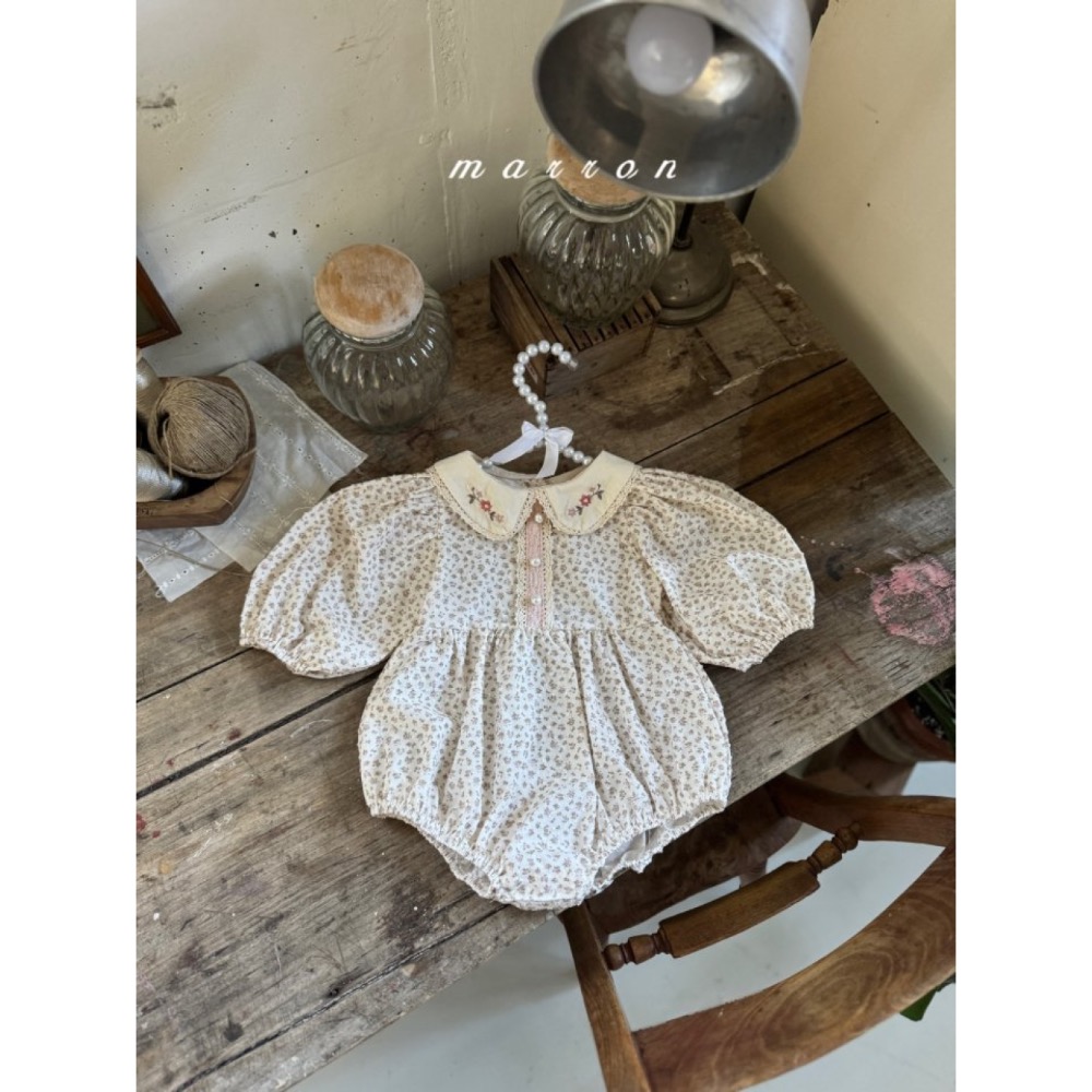 Marron春季刺繡小碎花洋裝/包屁洋-細節圖11