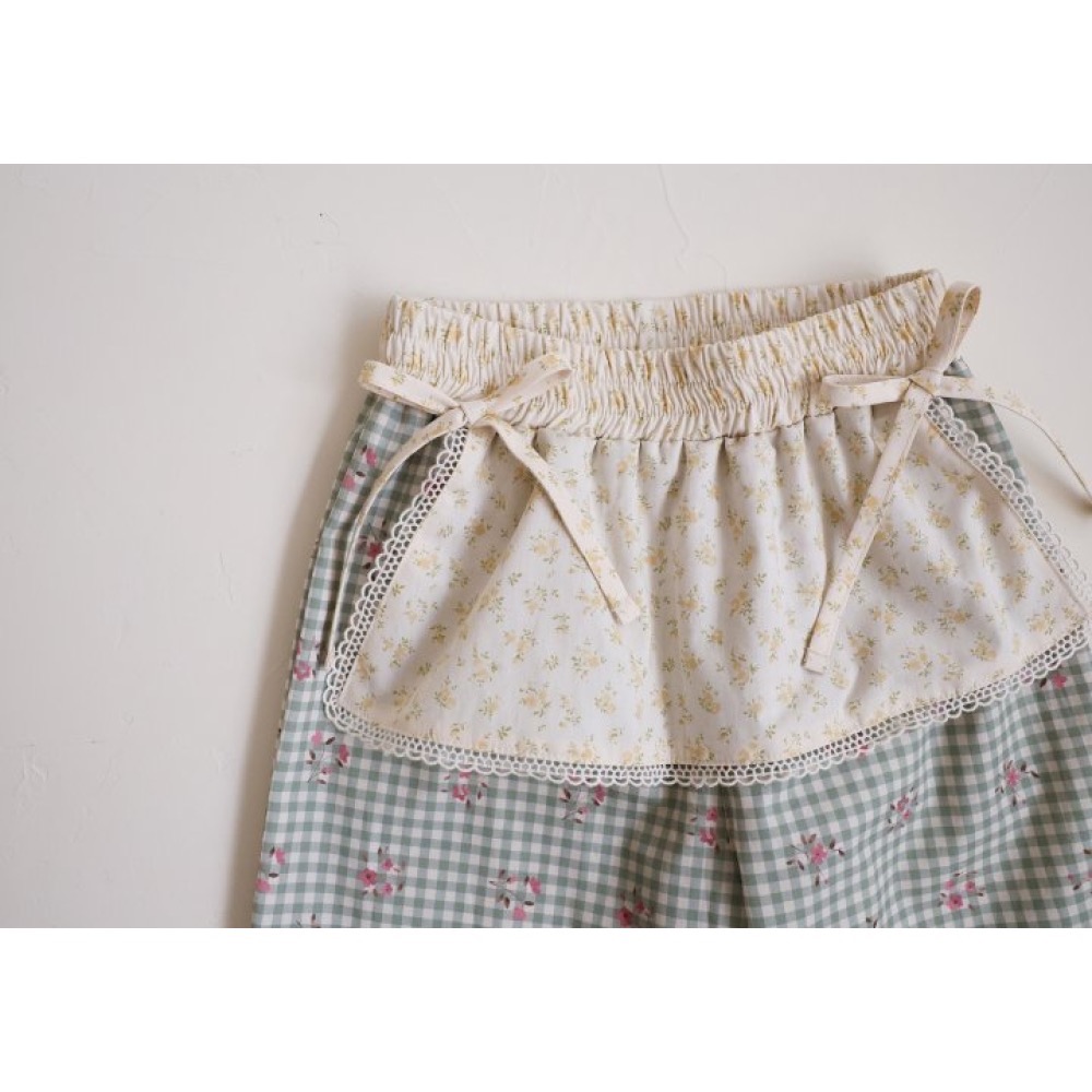 Flo 春季田野風碎花格子長褲-細節圖2