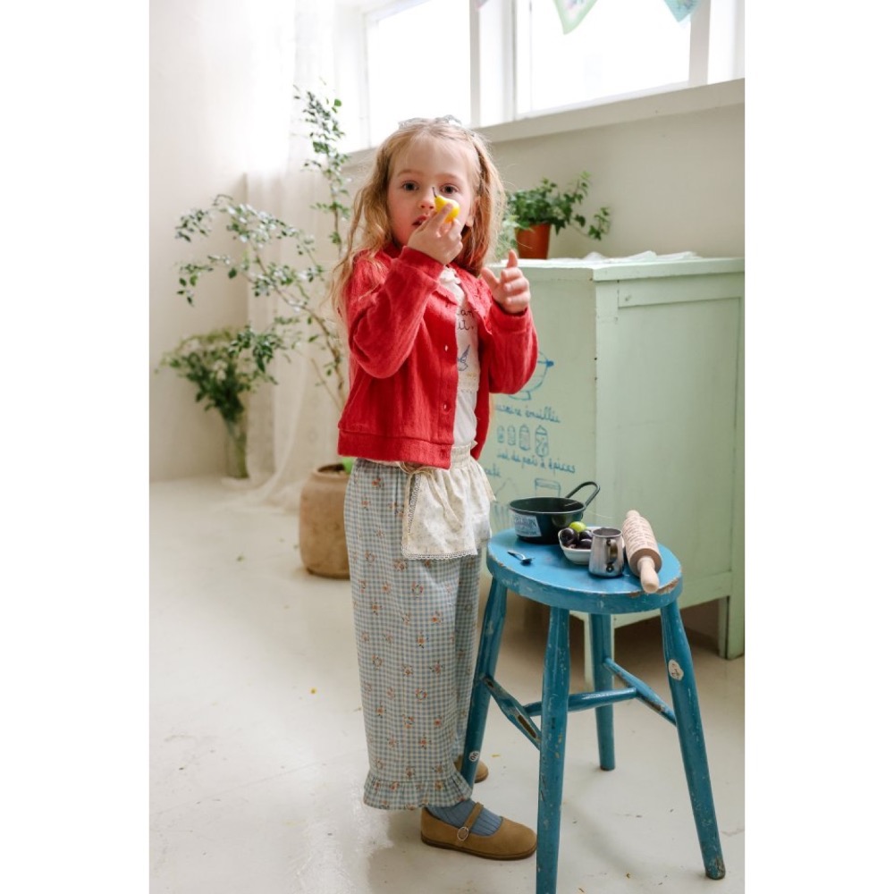 Flo 春季田野風碎花格子長褲-細節圖3