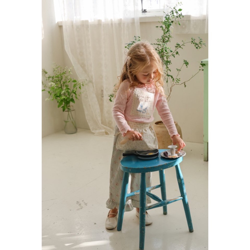 Flo 春季田野風碎花格子長褲-細節圖7