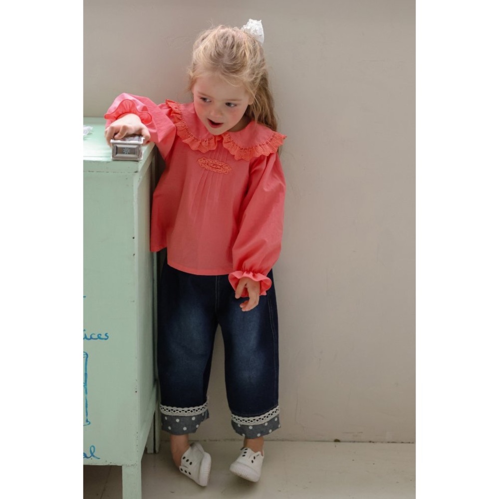 Flo 荷葉縮口襯衫上衣-細節圖2