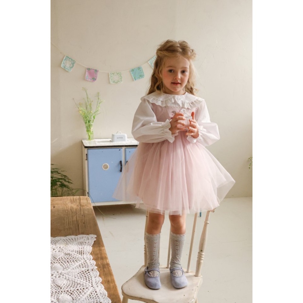 Flo 春季櫻桃紗裙洋裝-細節圖4