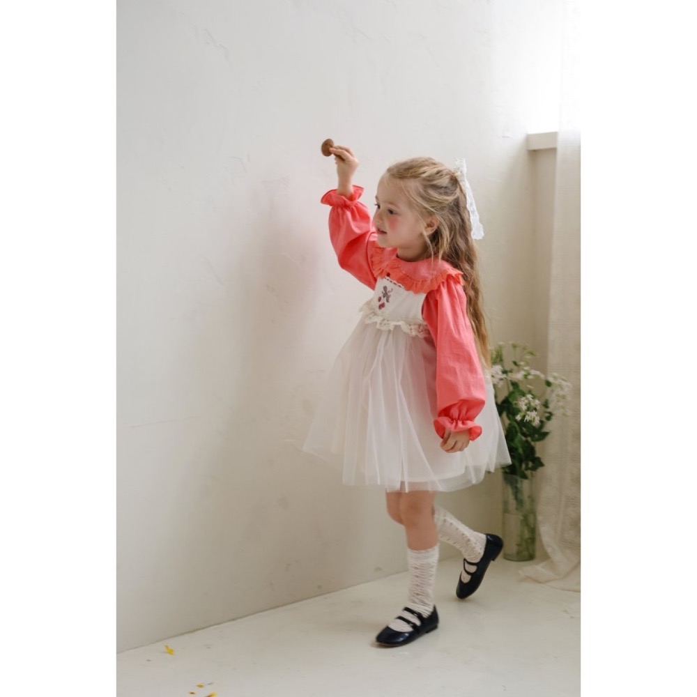 Flo 春季櫻桃紗裙洋裝-細節圖6