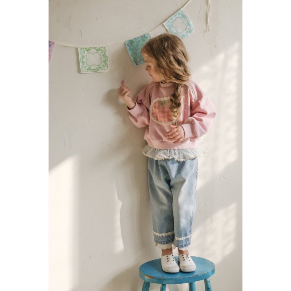 Flo 春季格子蕃茄大學T-細節圖5