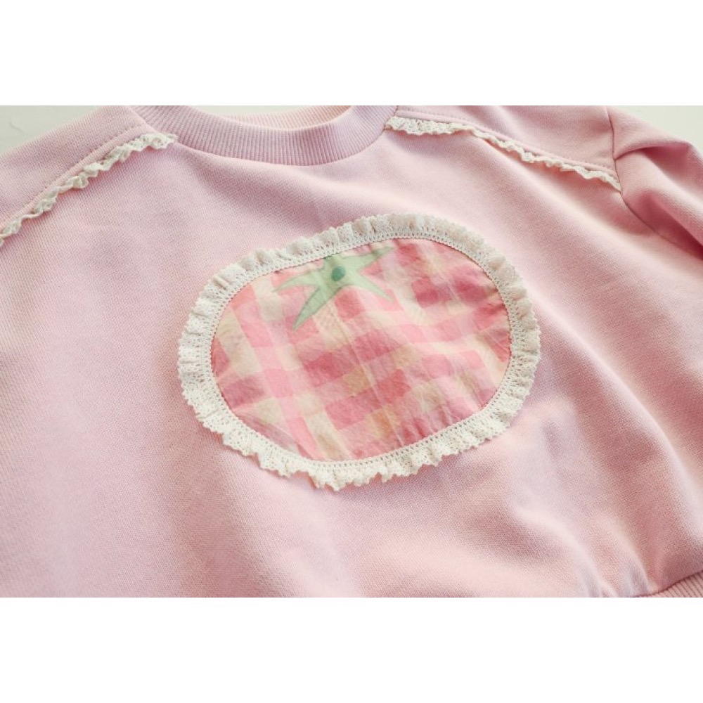 Flo 春季格子蕃茄大學T-細節圖7