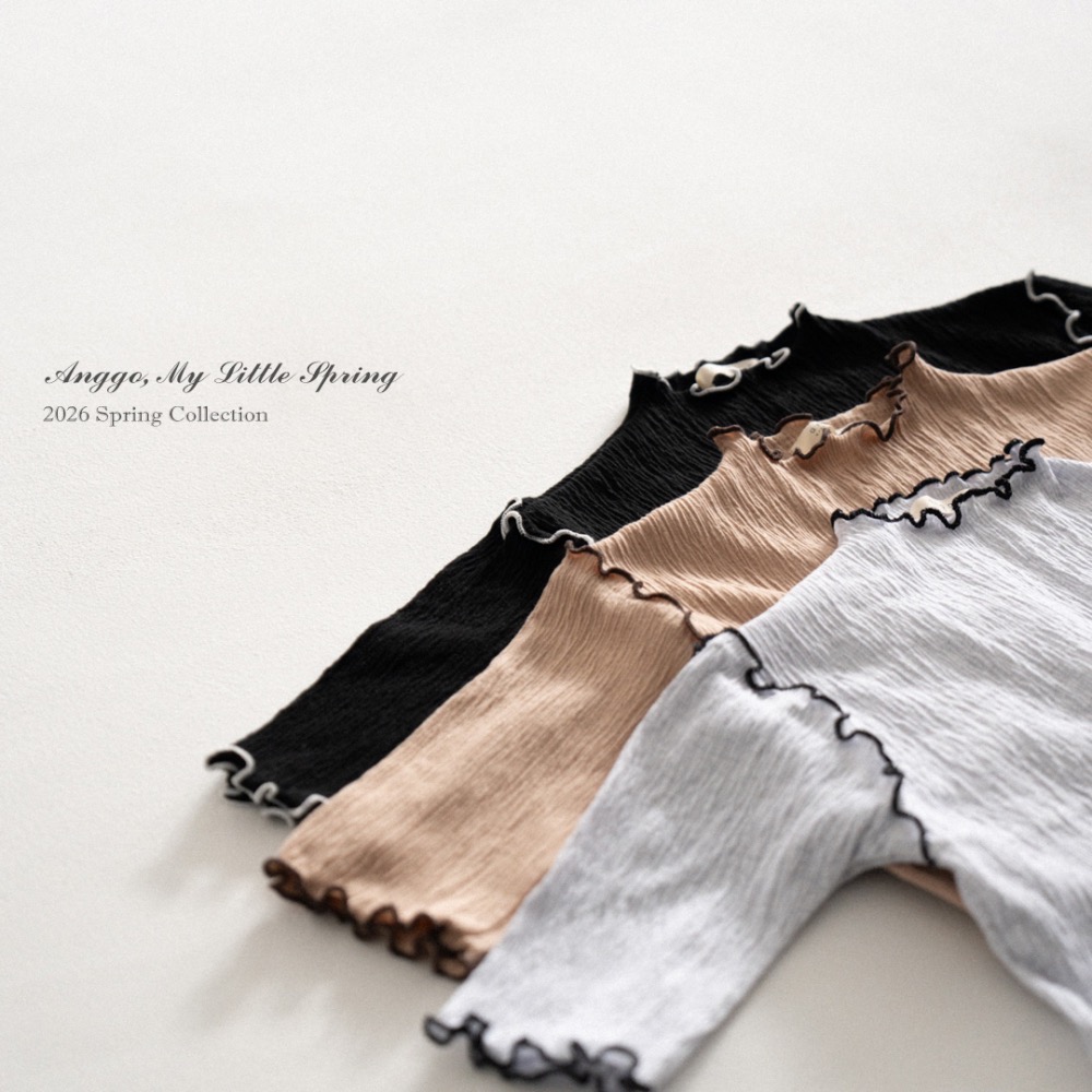 Anggo 春季木耳邊皺摺上衣-細節圖3