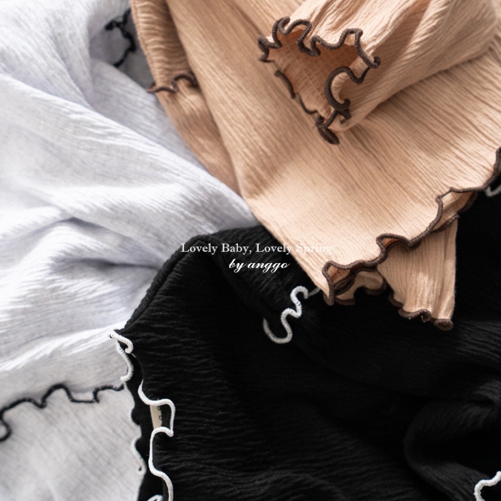 Anggo 春季木耳邊皺摺上衣-細節圖10