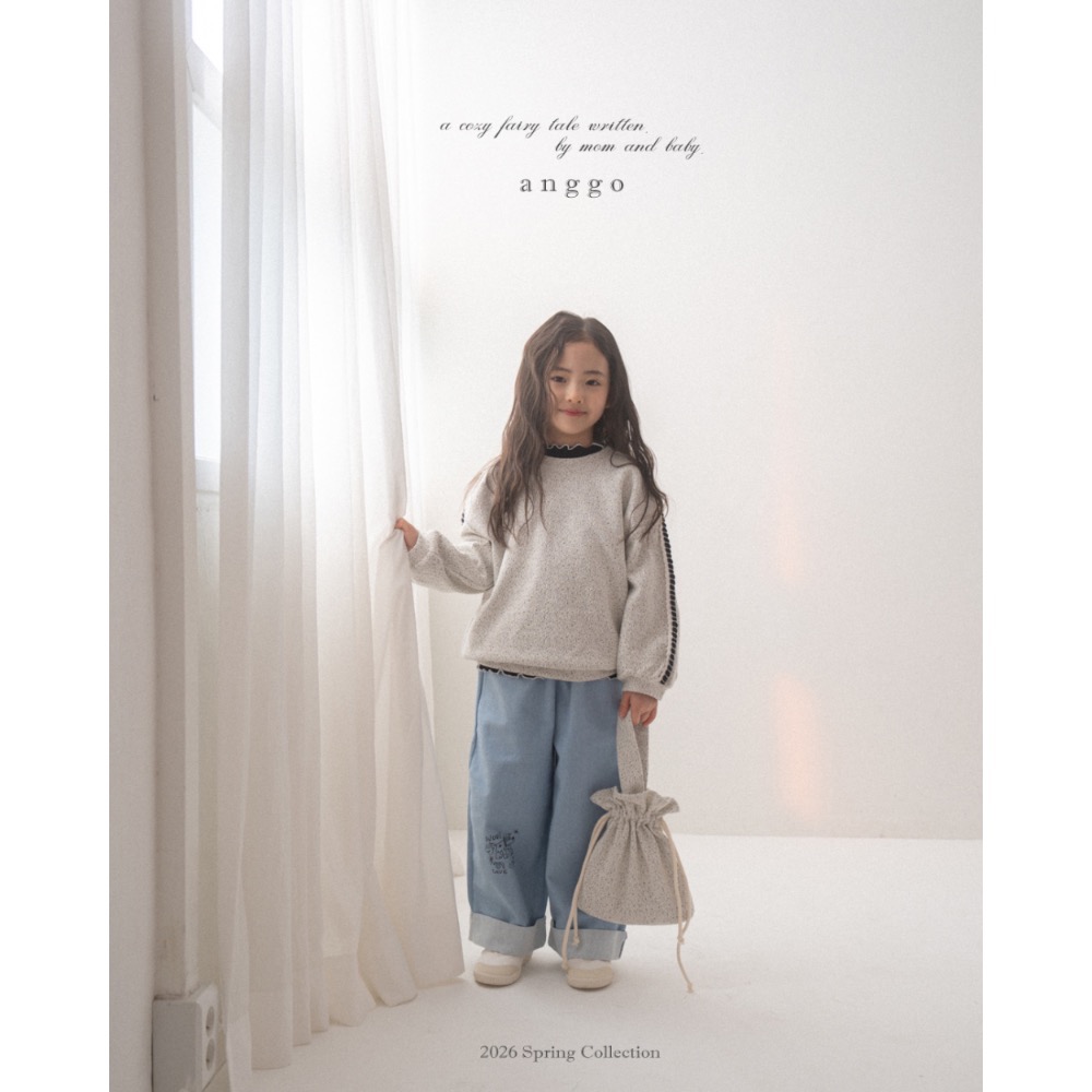 Anggo春季線條小狗反折牛仔褲-細節圖5