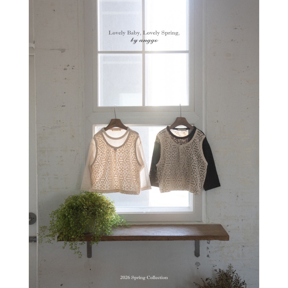 Anggo 春季鏤空布蕾絲假兩件上衣-細節圖2