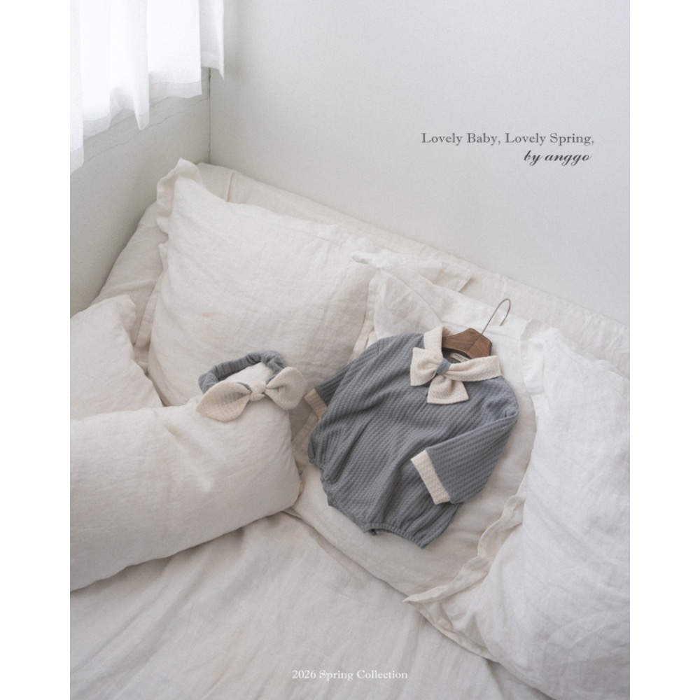 Anggo春季立體壓紋童軍領包屁衣-細節圖5