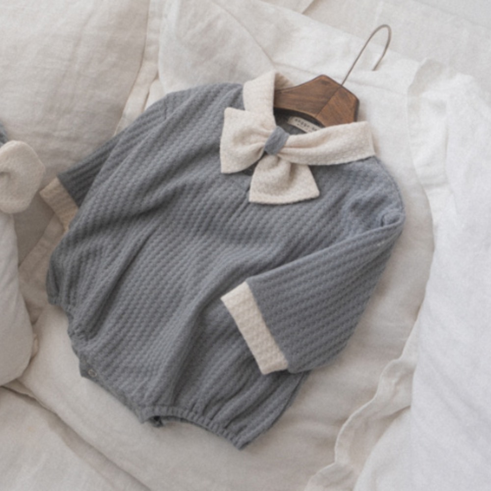 Anggo春季立體壓紋童軍領包屁衣-細節圖6