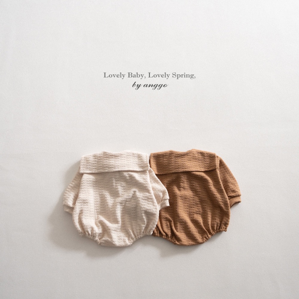 Anggo 春季立體壓紋綁帶鈕扣包屁衣-細節圖3