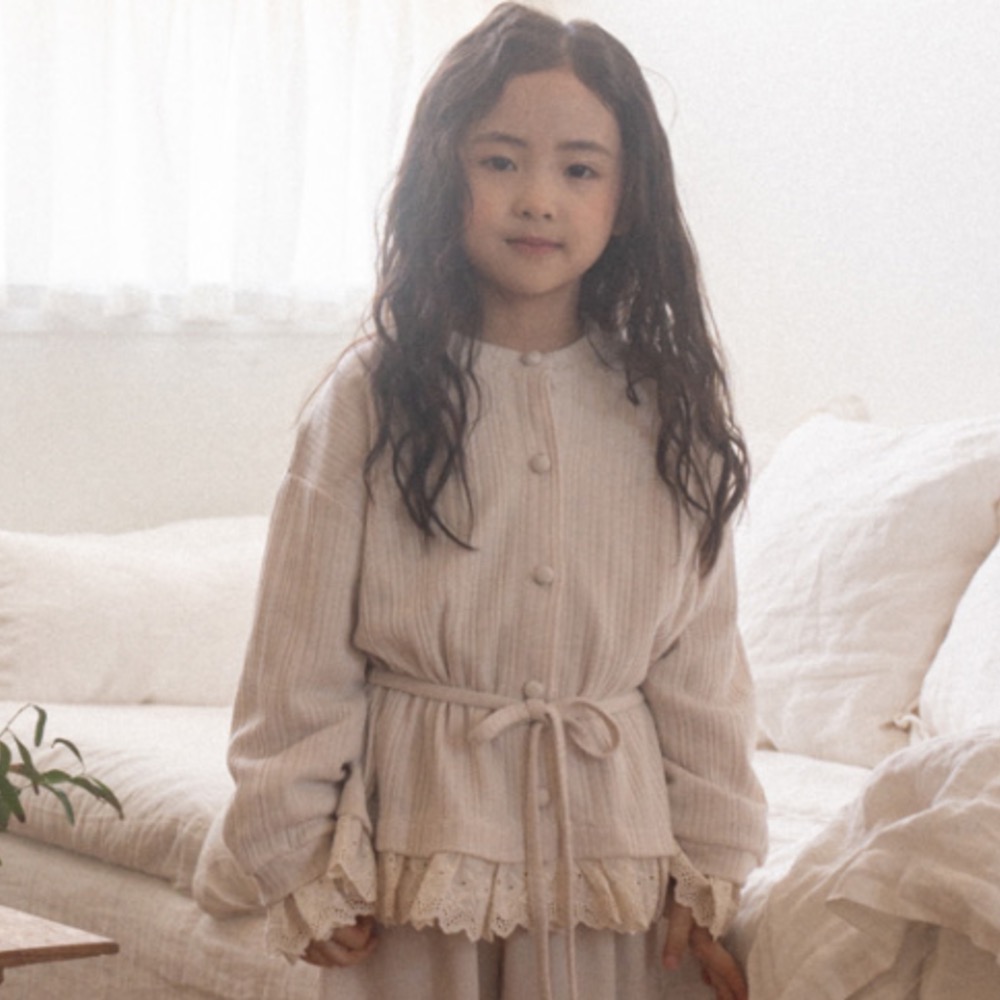 Anggo 春季針織棉綁腰開衫上衣-細節圖4