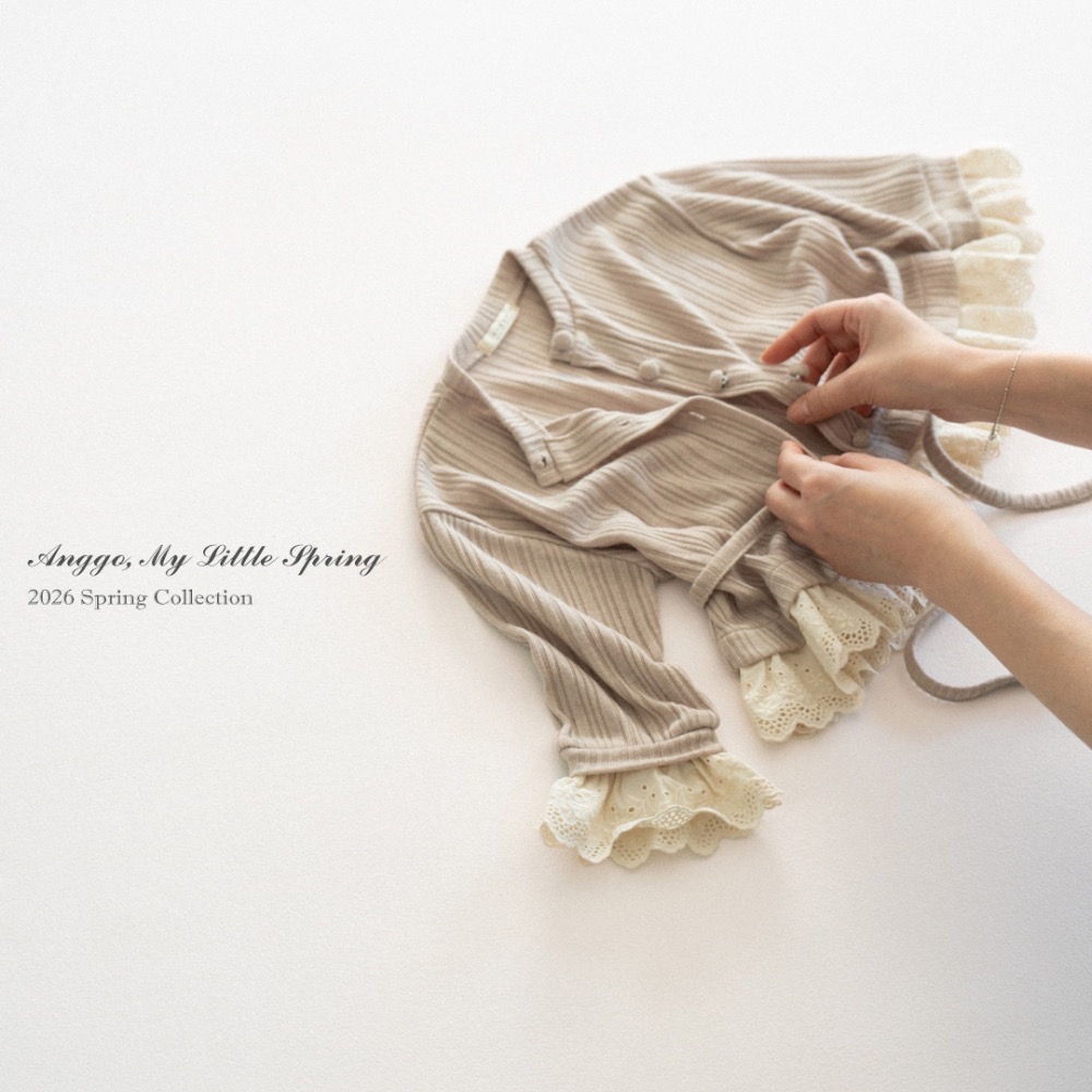 Anggo 春季針織棉綁腰開衫上衣-細節圖5