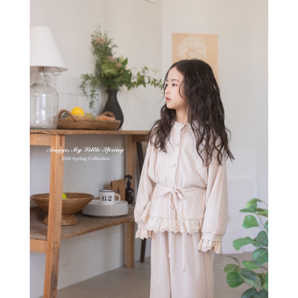 Anggo 春季針織棉綁腰開衫上衣-細節圖9