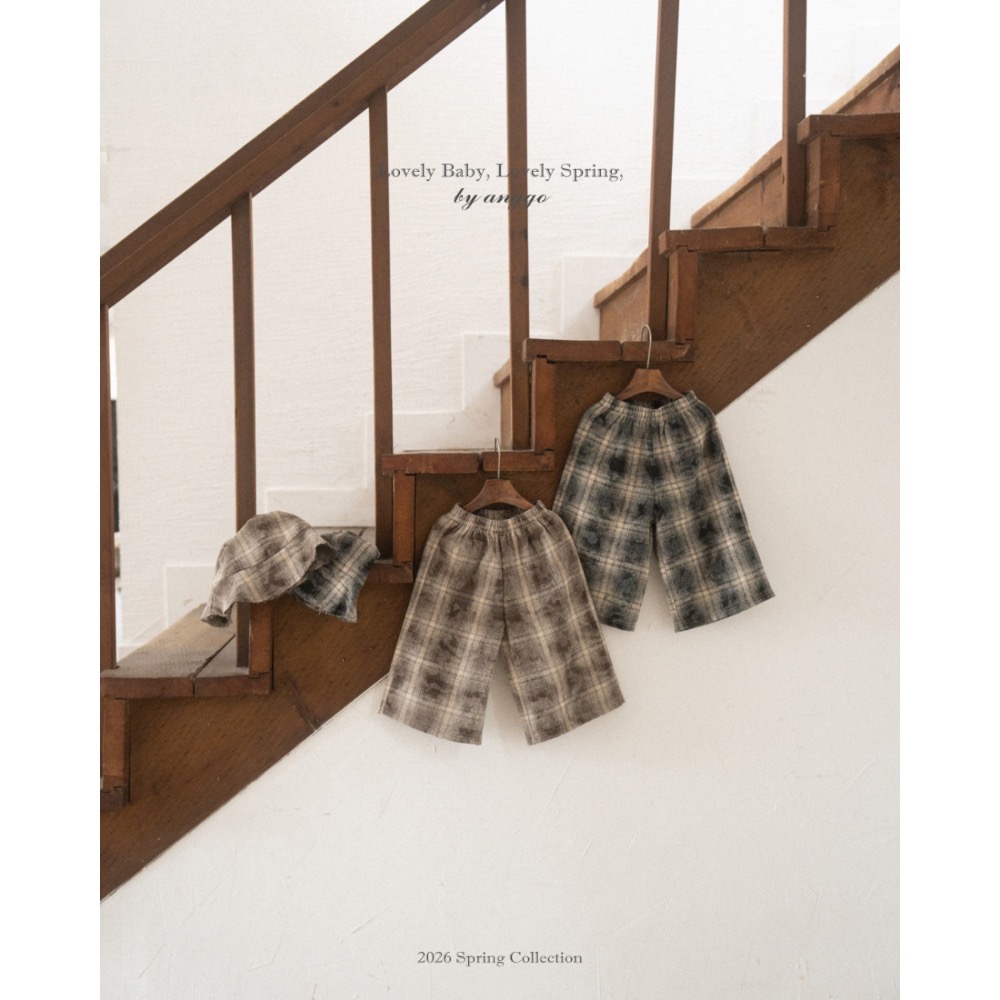 Anggo 春季暈染格子寬長褲-細節圖2