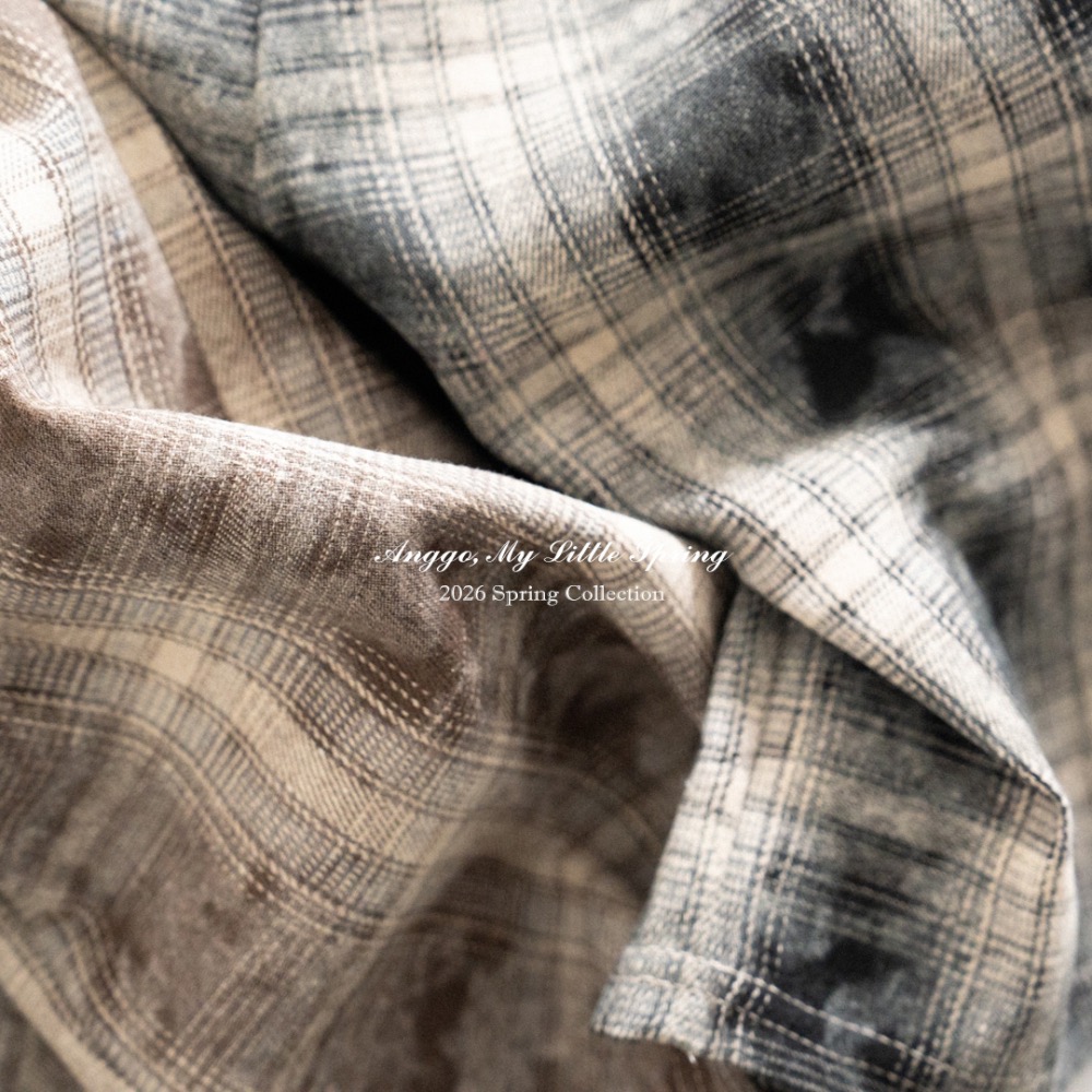 Anggo 春季暈染格子寬長褲-細節圖9