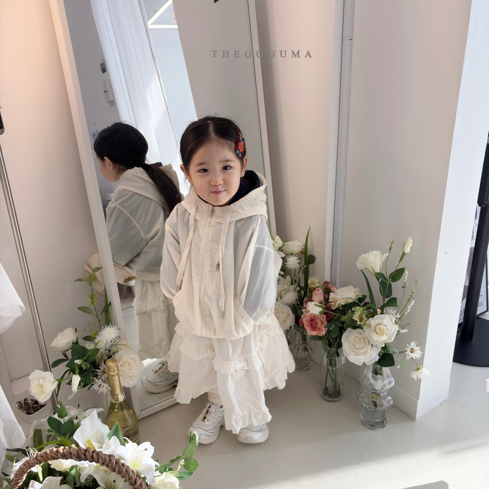 The Goguma春季細格拉鏈風衣外套-細節圖7