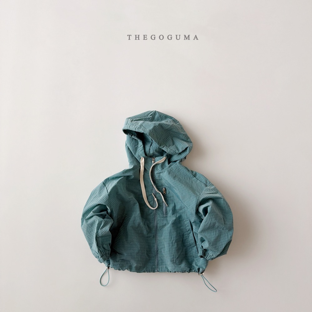 The Goguma春季細格拉鏈風衣外套-細節圖9