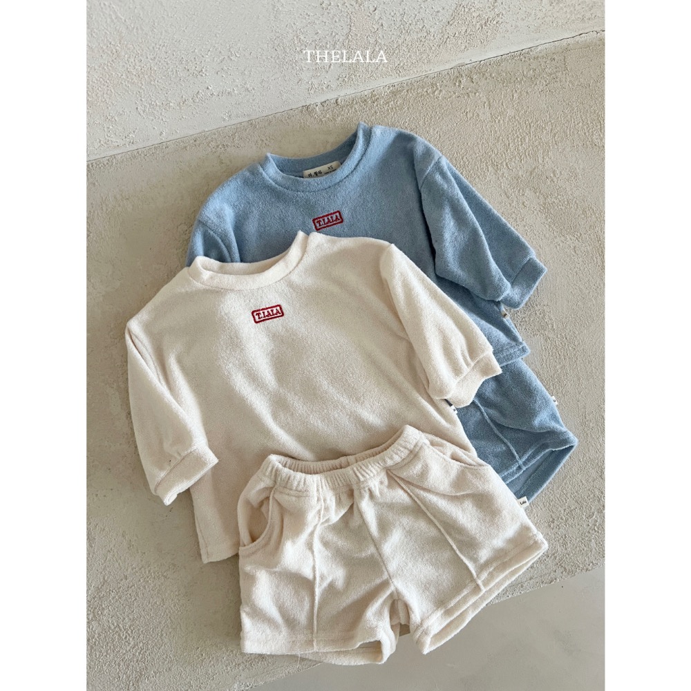 The lala 春季外磨毛簡單短褲套裝-細節圖2