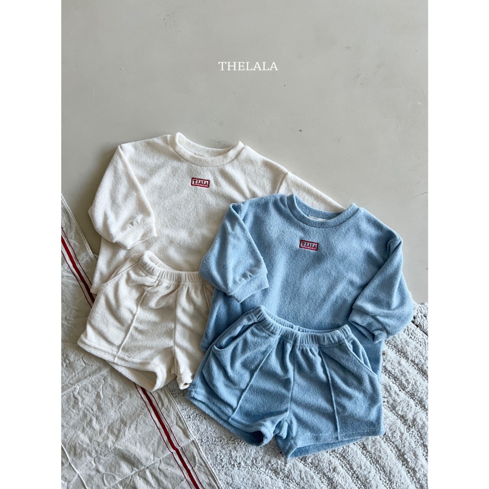 The lala 春季外磨毛簡單短褲套裝-細節圖3