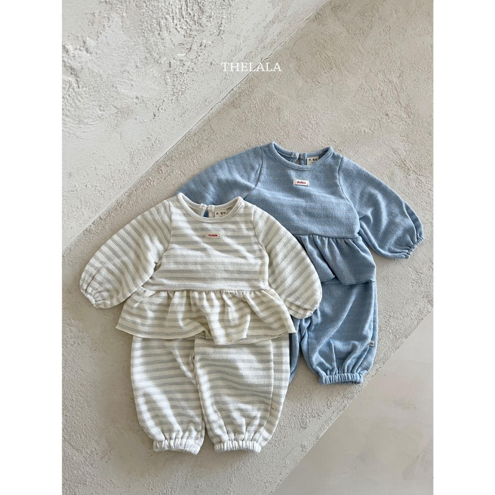 The lala 春季條紋後鈕扣套裝-細節圖2