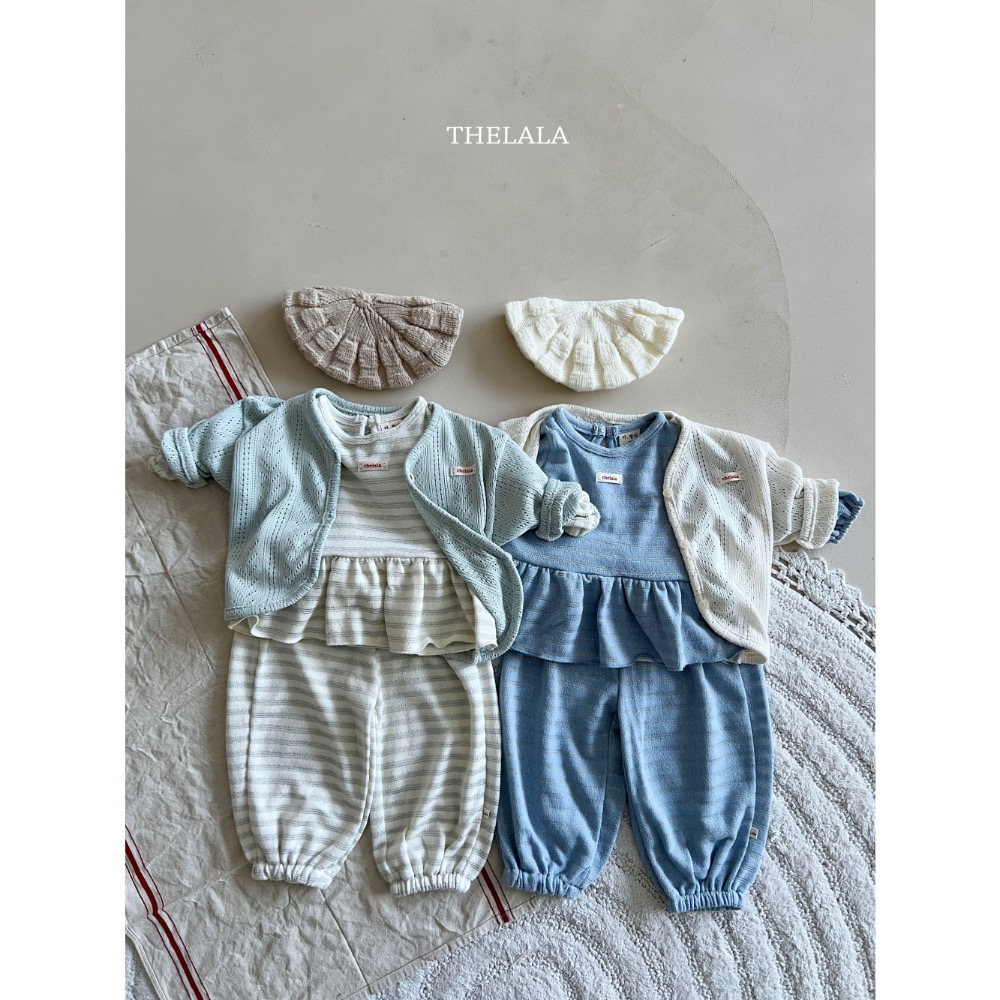 The lala 春季條紋後鈕扣套裝-細節圖5