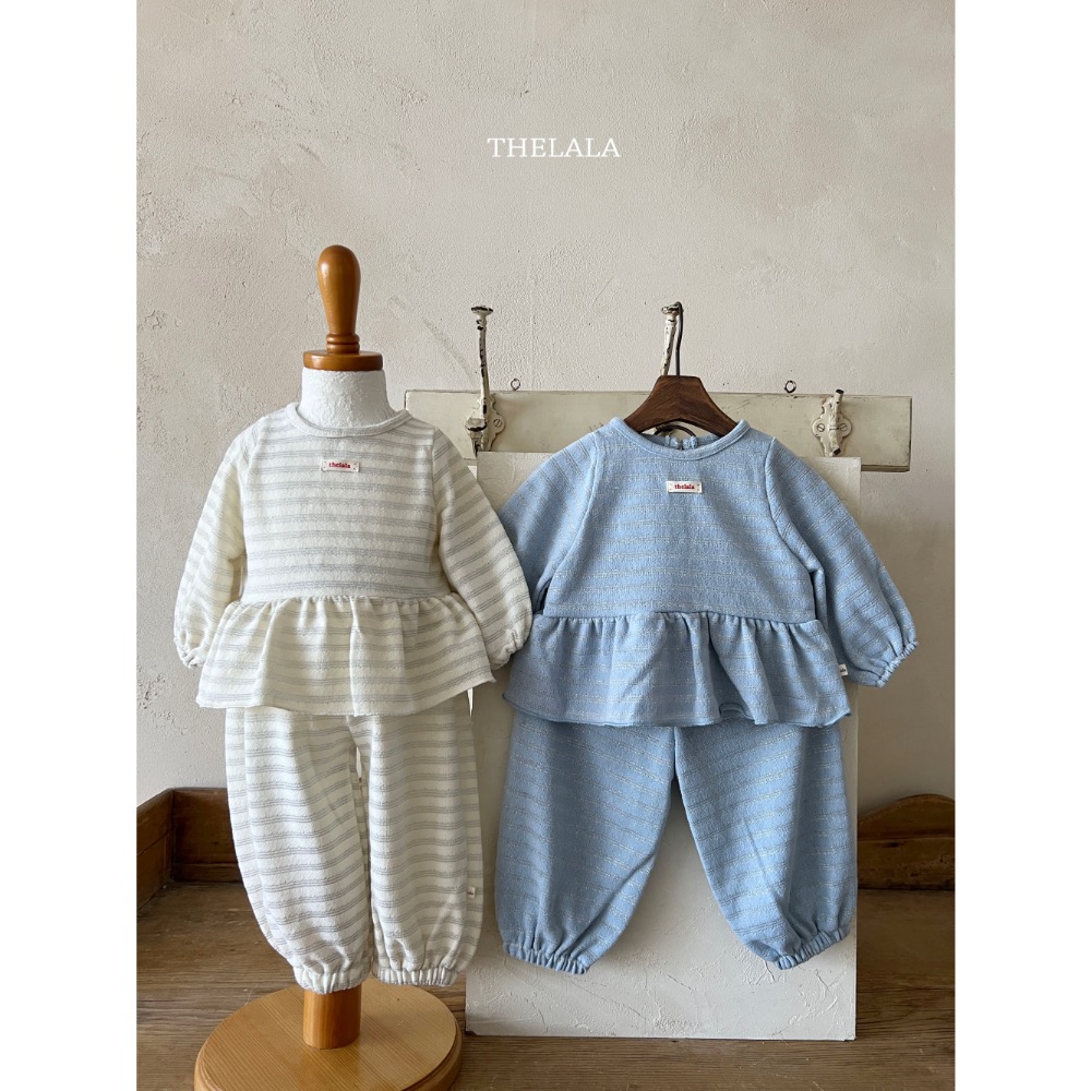 The lala 春季條紋後鈕扣套裝-細節圖6