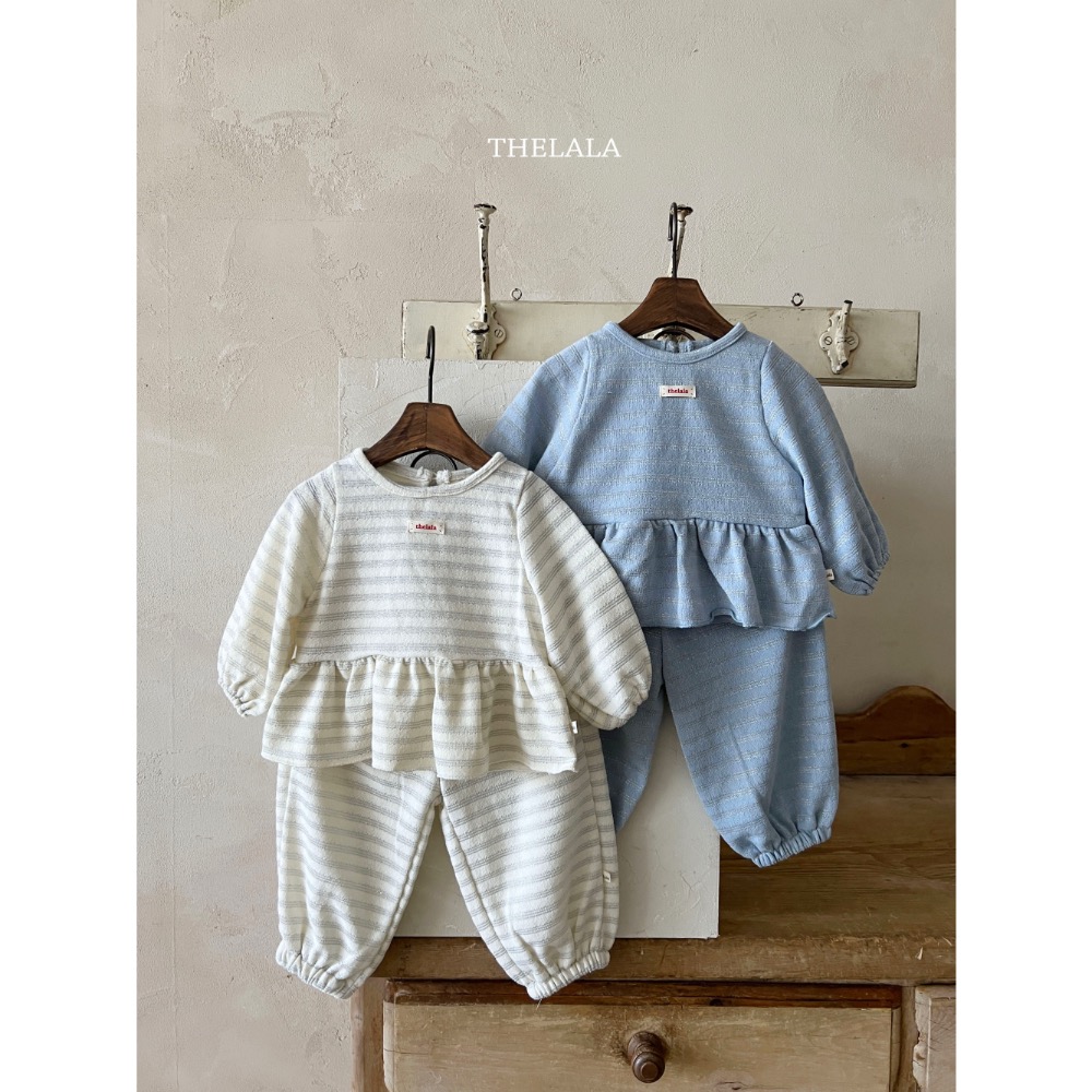 The lala 春季條紋後鈕扣套裝-細節圖7