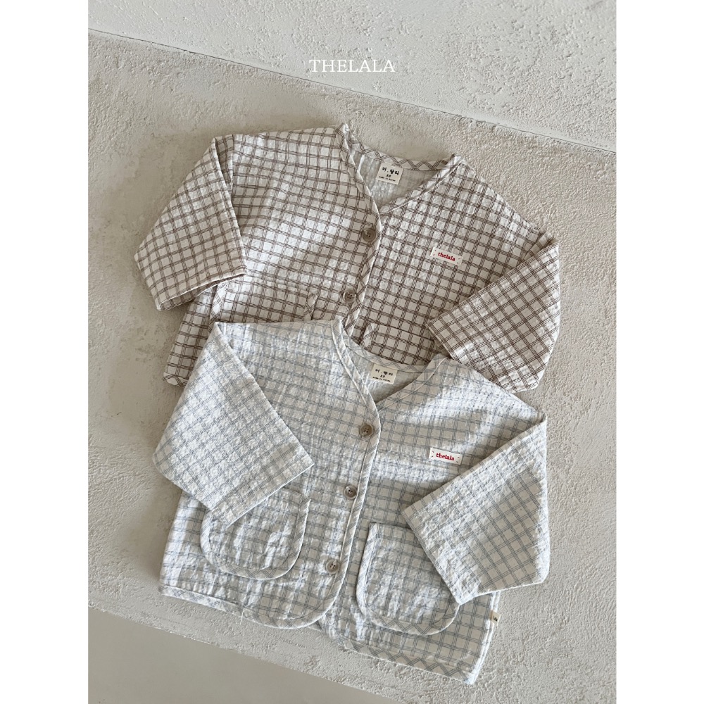 The lala 春季無印風格子開衫外套-細節圖2