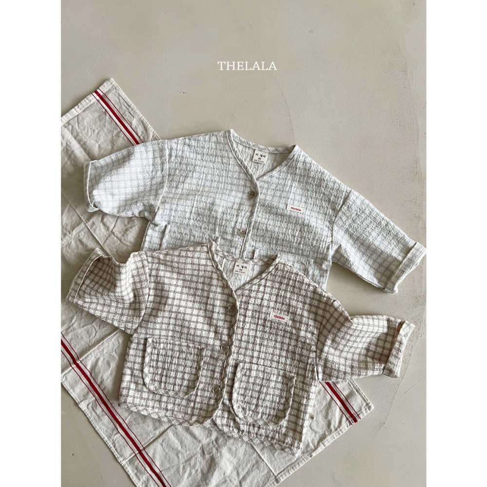 The lala 春季無印風格子開衫外套-細節圖5