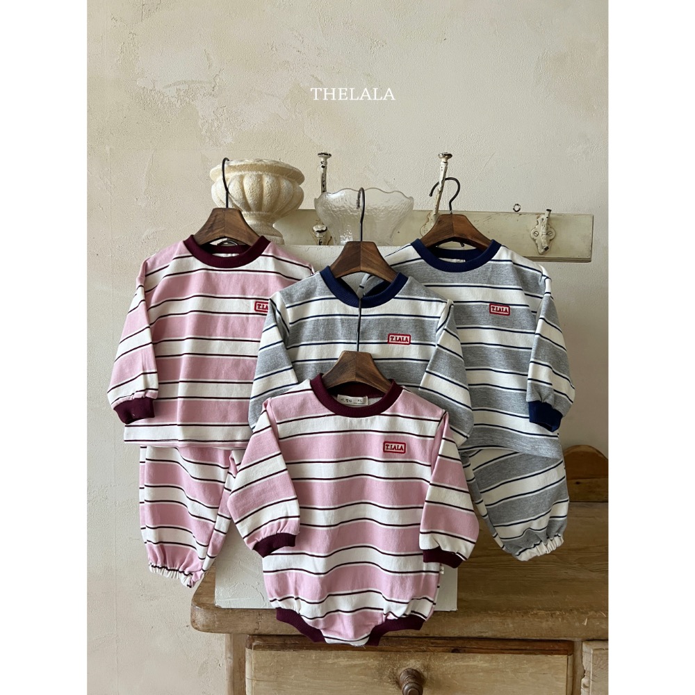 The lala 春季款條紋手足包屁衣/套裝-細節圖2