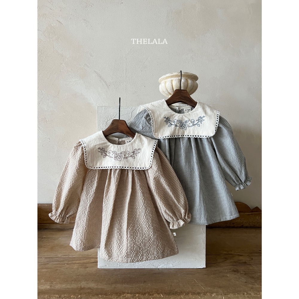 The lala春季可愛方領刺繡洋裝/包屁洋-細節圖5