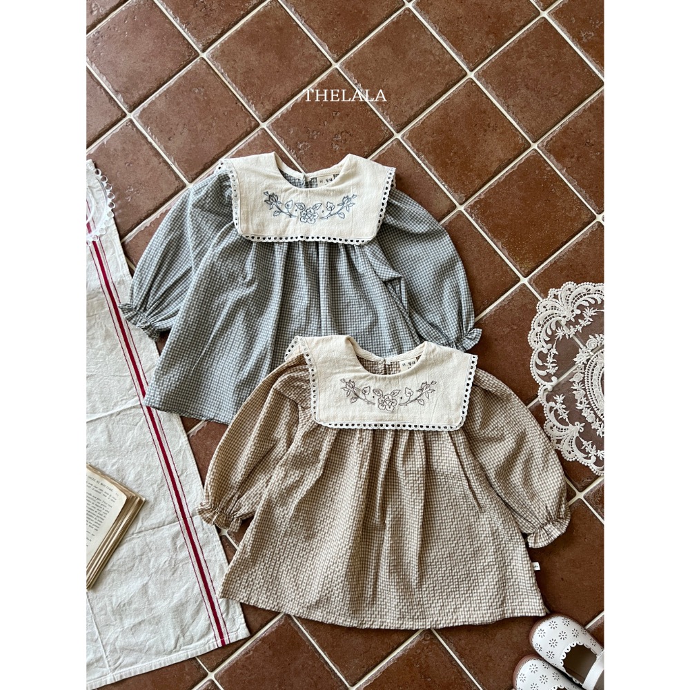 The lala春季可愛方領刺繡洋裝/包屁洋-細節圖6