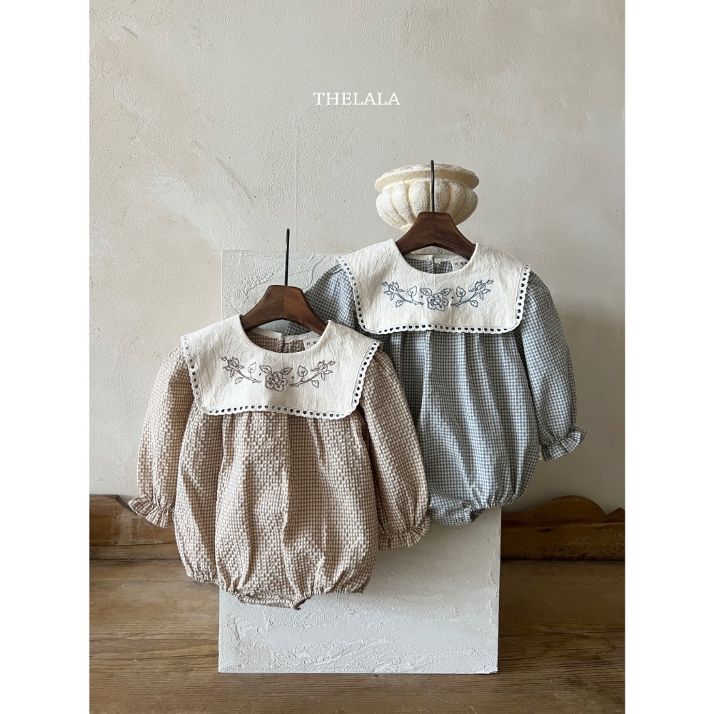 The lala春季可愛方領刺繡洋裝/包屁洋-細節圖8