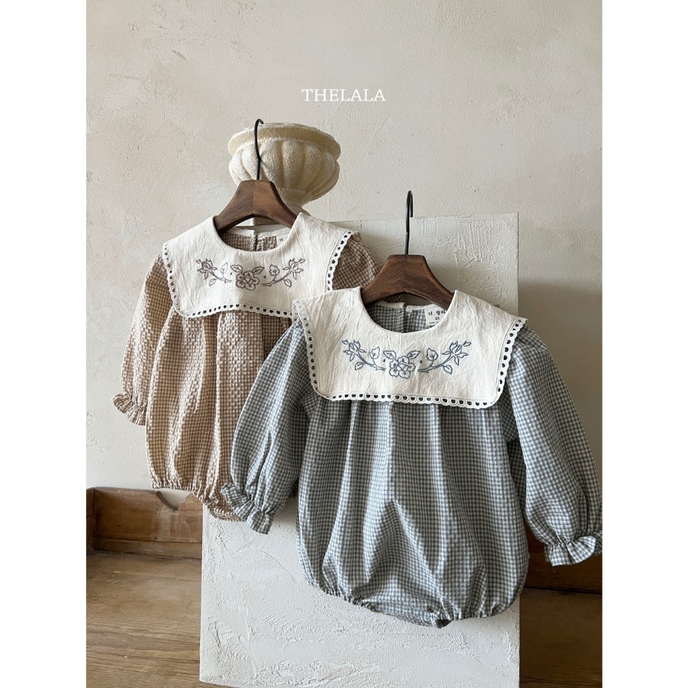 The lala春季可愛方領刺繡洋裝/包屁洋-細節圖10