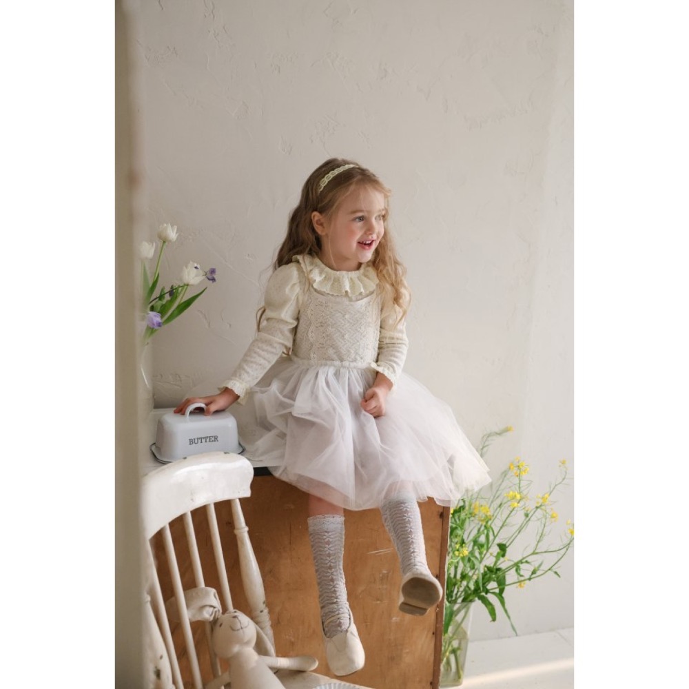 Flo 春季網紗蕾絲背心洋裝-細節圖4