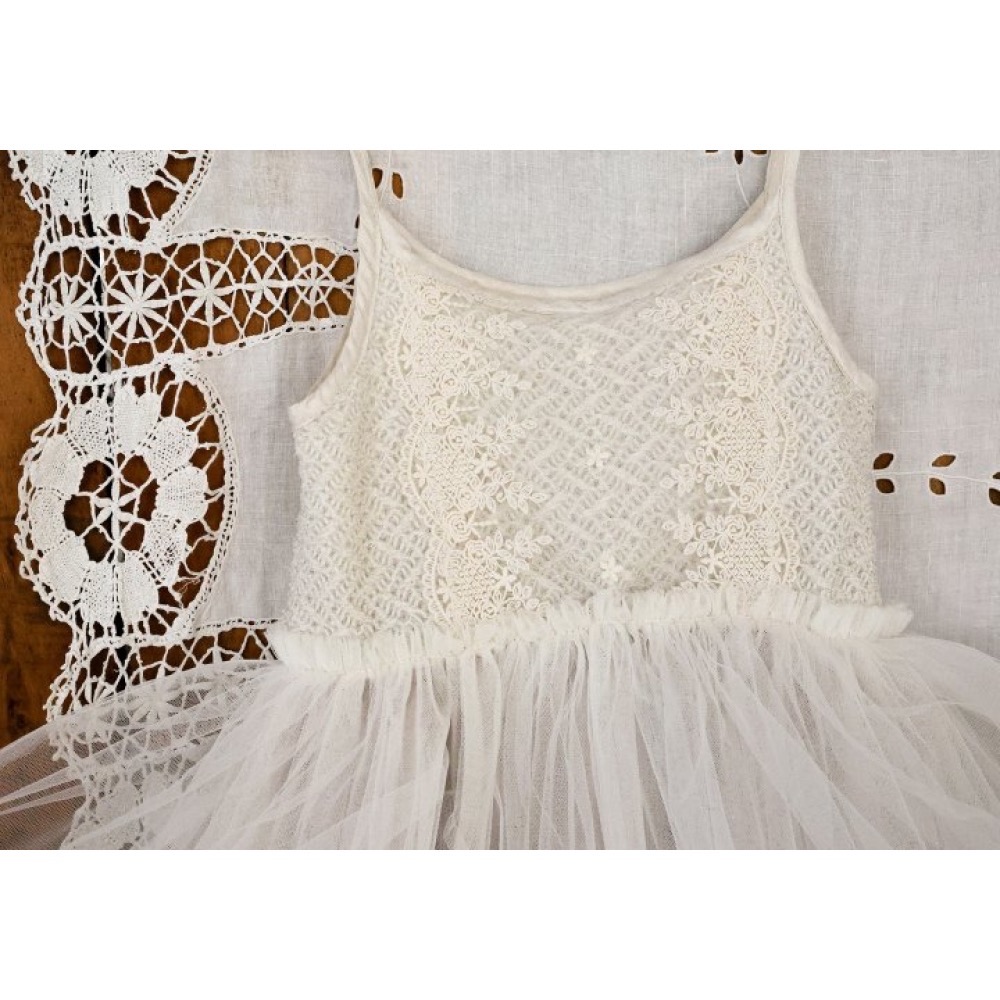 Flo 春季網紗蕾絲背心洋裝-細節圖11