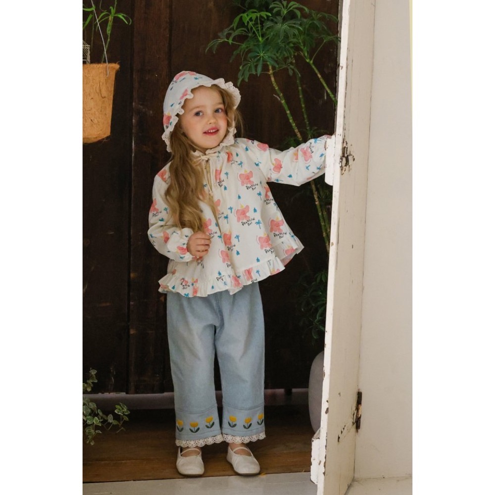 Flo 春季荷葉邊可愛點點花朵外套-細節圖2