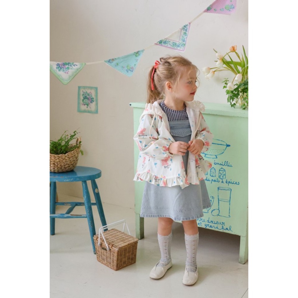 Flo 春季荷葉邊可愛點點花朵外套-細節圖5