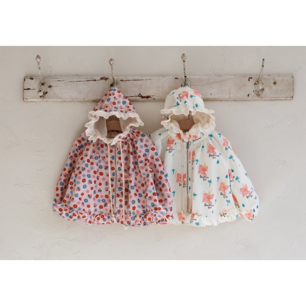 Flo 春季荷葉邊可愛點點花朵外套-細節圖10