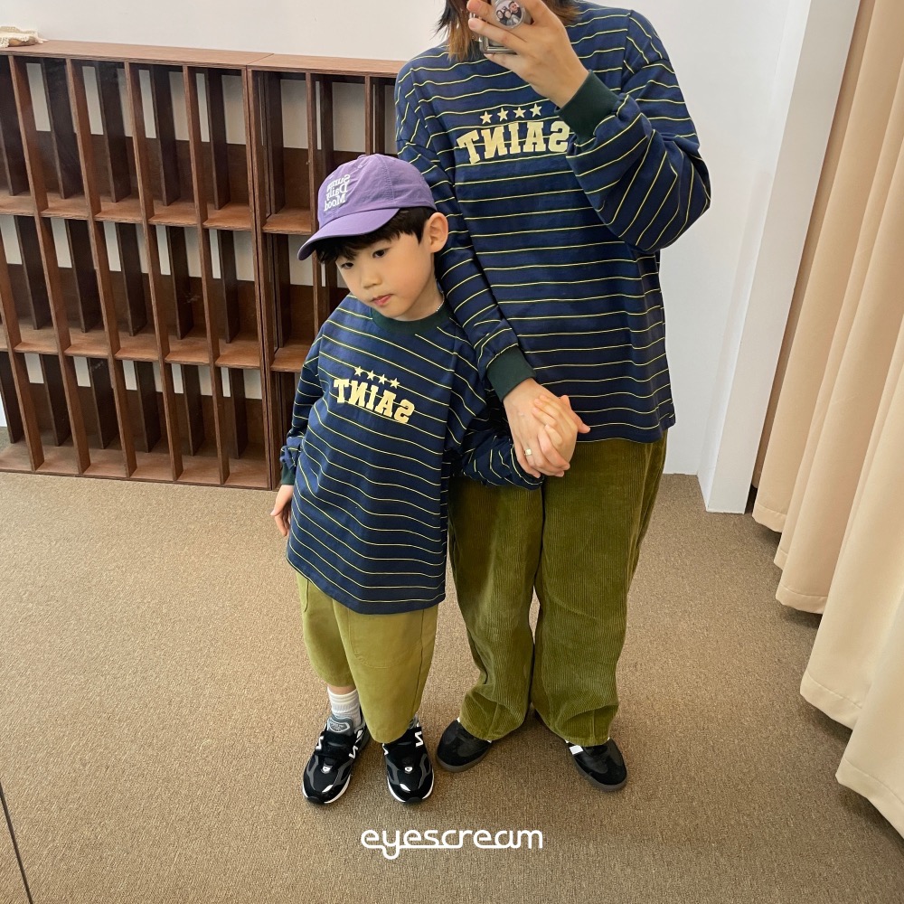 EYESCREAM春季橫條紋星星親子T-細節圖3