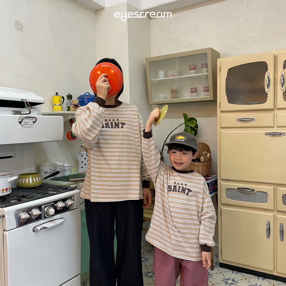 EYESCREAM春季橫條紋星星親子T-細節圖5