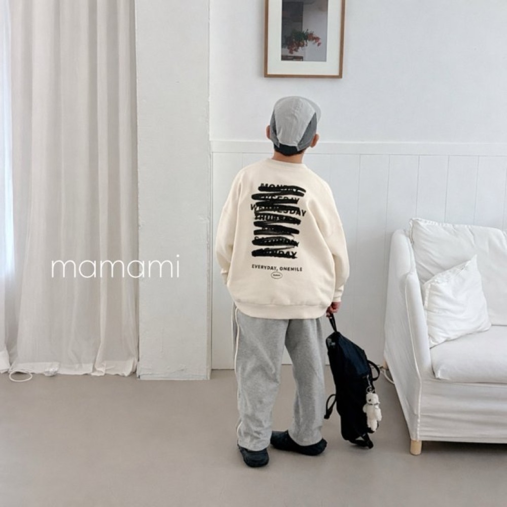MAMAMI 春季塗掉字母設計大學T-細節圖5